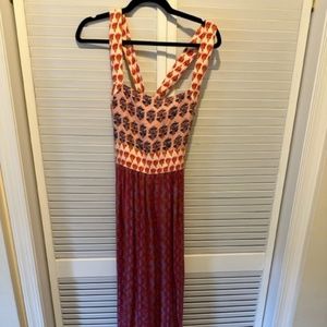 Faherty Red Gracie Printed Maxi Dress in Bali Bloom - Size S